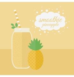 An illustration of a pineapple smoothie and glass.