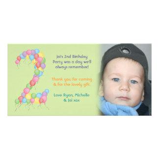 A baby's 2nd birthday photo card.