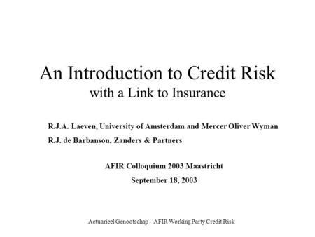An article about the benefits and risks of credit risk.