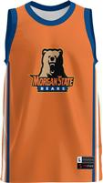 An orange basketball jersey with the words Morgan Bears.
