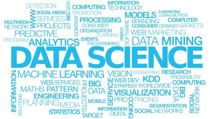 The word data science is shown in blue.