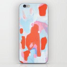 An iPhone case with colorful abstract paint.